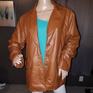 KC Collections caramel colored lined jacket Size L